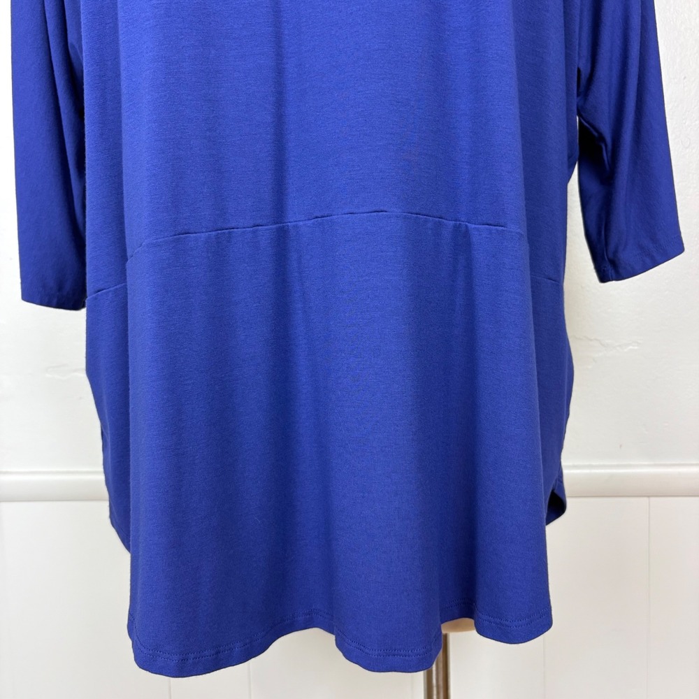 Eileen Fisher Oversized Jersey Knit Tunic Top Size‎ L Cobalt Blue Dolman Sleeve - Picture 5 of 12